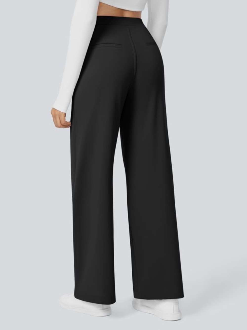 HALARA High Waisted Straight Leg Work Pants | Black